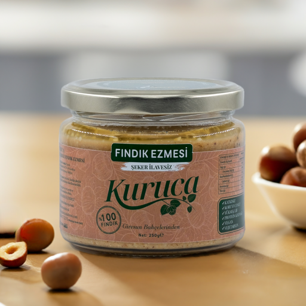 Şekersiz Fındık Ezmesi 250 g - %100 Fındık